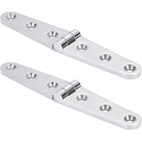 Charnières de meubles en acier inoxydable poli miroir, également adaptées aux applications marines, 152 mm x 30 mm, paquet de 2. (1/5)