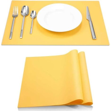 2 sets de table en silicone pour enfants, résistants à la chaleur, antidérapants, imperméables, idéaux pour la cuisine et les activités créatives (1/2)
