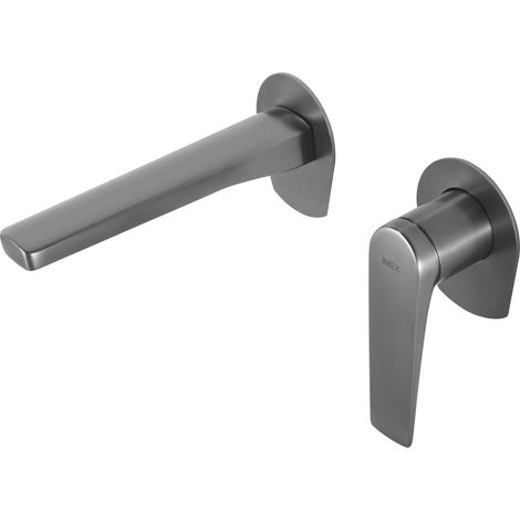 Robinet de lavabo monocommande à encastrer en laiton - Robinet de lavabo monocommande - Robinet de salle de bain à encastrer Couleur Noir Gun Metal (1/3)