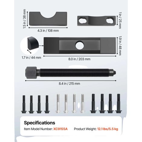 Horquilla para neumático, amplia compatibilidad con vehículos, construcción duradera, color negro. (1/2)