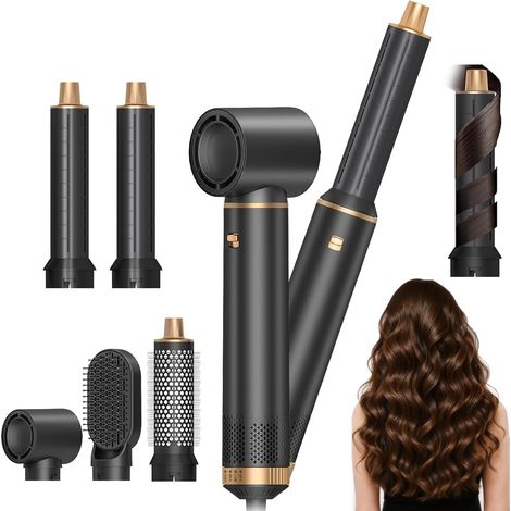 Spazzola ad aria calda Airstyler 5 in 1 da 1000 W con ferro arricciacapelli automatico, dispositivo multifunzionale per asciugare, lisciare, arricciare e volumizzare. (1/5)