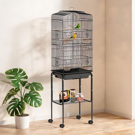 Cage pour oiseaux en métal Acero Madera PS 46,5 x 36 x 157 cm (1/5)