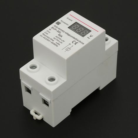 Dispositif de protection contre les surtensions et les sous-tensions à récupération automatique 230 V 40 A, montage sur rail DIN (1/5)