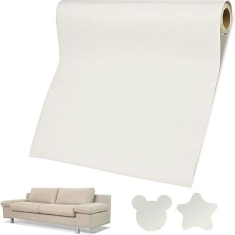 Pair Rapanda – Housse de canapé en cuir synthétique PU 50 x 137 cm – Patch auto-adhésif beige pour réparation canapés et sièges de voiture (1/5)