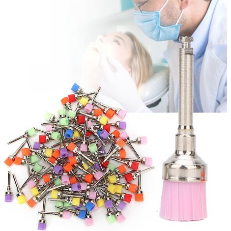 100 Pièces Brosses de Polissage Dentaire en Nylon - Kit de Soins Dentaires avec Boîte de Rangement - Couleurs Assorties (1/5)