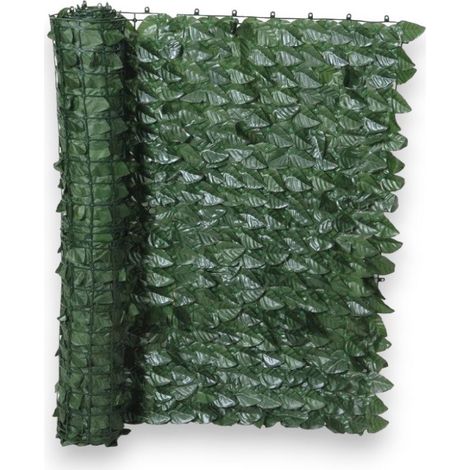 Siepe artificiale per terrazzo e giardino con foglie in resina e supporto in pvc - mt 1.5x3 (1/5)