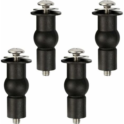 4 pezzi Cerniera per sedile WC fissa universale Perno in gomma Vite di fissaggio per sedile WC Cerniera Dado Bullone Accessories for riparazione WC LOY (1/4)