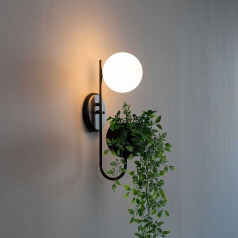 Applique murale LED intérieur avec compartiment plante G9 verre élégant (1/5)