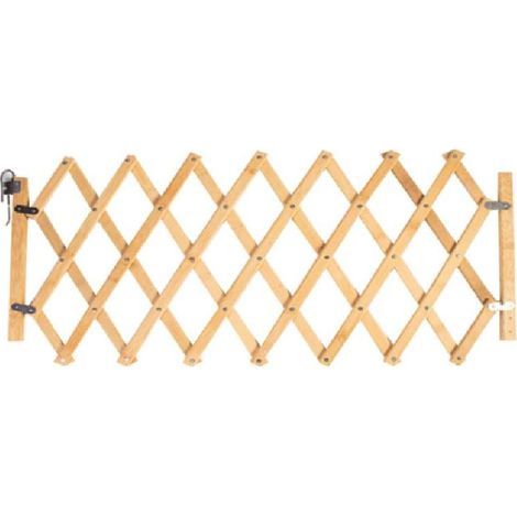 Barrière pour chien extensible en bois jusqu'à 110 cm – Installation facile sur portes et escaliers – Conception télescopique (1/5)