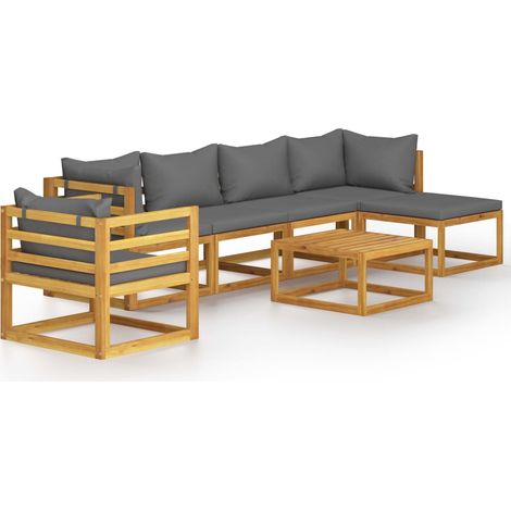 Maison Exclusive - 7-tlg. Garten-Lounge-Set mit Auflage Massivhol