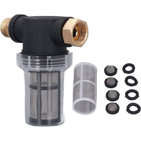Filtre de Tuyau D'arrosage pour Entrée D'eau de Nettoyeur Haute Pression, Filtre de Tuyau D'arrosage Filtre de Pipeline de 3/4" Filtre à Eau de Sédiment Filtre de Pompe à Eau pour Irrigation de Jardin (1/4)