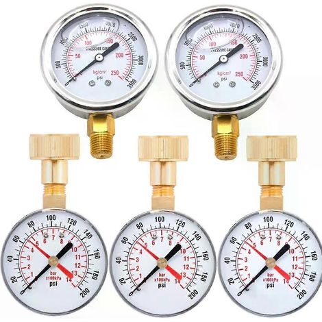 3500/200 PSI Manometer, digitales Manometer, 0–14 bar Vakuummanometer, 3/4 NPT, für Wasserpumpen, Luft, Gas, Wasser, Kraftstoff, Flüssigkeiten (1/4)