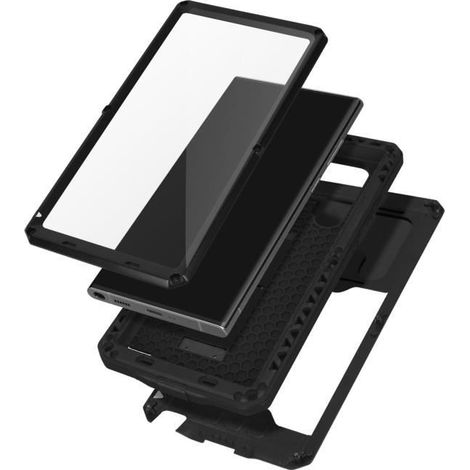 Coque Intégrale Samsung Galaxy S22 Ultra Béquille Cache Caméra Normes IP54 Noir (1/5)