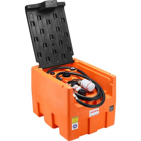 Mophorn Tragbarer Dieseltank, 10,6 GPM Durchfluss, 48 Gallonen Fassungsvermögen, 12 V Elektropumpe, 13,1 Fuß Schlauch, automatische Zapfpistole, praktisch für den Kraftstofftransport, orange