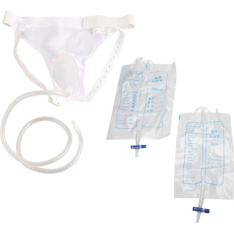 Pochette de recueil d'urine réutilisable en silicone pour hommes et personnes âgées alitées (1/5)
