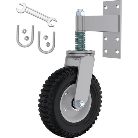 150mm Roues De Portail Lourd Avec Ressorts Amortisseurs,Roulette De Portail,600lb Roulette Porte Coulissante Avec Vis Pivotantes à 360°,En Caoutchouc Et Acier,Pour Portes En Bois Et En Métal(Gris) (1/5)