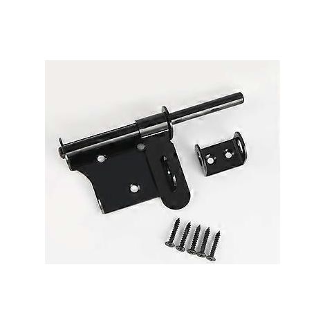 Verrou de portail, verrou pour portails en bois et abris de jardin, acier inoxydable noir mat 15 cm (6 pouces), (1/5)
