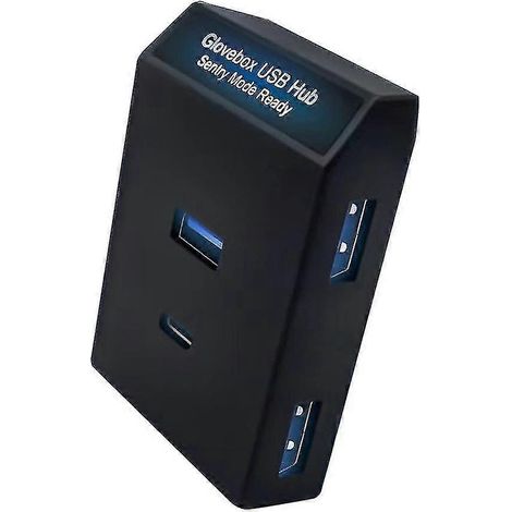 Station d'accueil pour boîte à gants avec chargeur en Y, hub USB shunt 2.0, adaptateur, répartiteur alimenté et extension de données T (1/5)