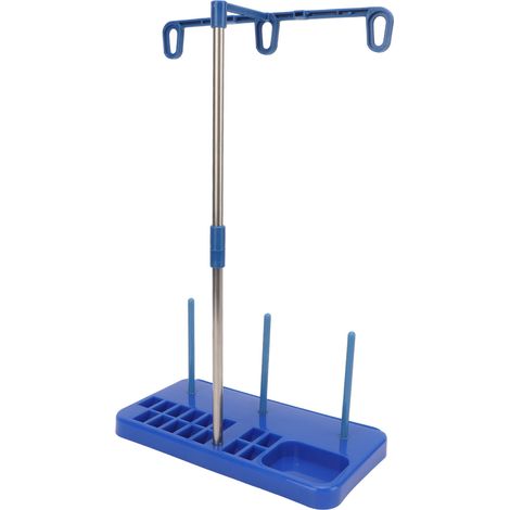 Support de bobine de fil pour machine à coudre, bleu, en plastique, montage facile, rangement pratique, accessoire de couture indispensable. (1/5)