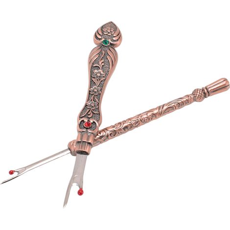 Stück Retro-Nahtentferner, schnelles Entfernen, DIY-Metall-Handstichentferner, Fadenentferner für Handarbeiten, Lederarbeiten, Roségold (1/5)