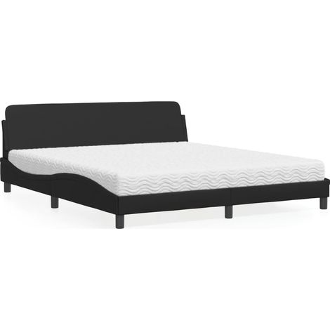 Bett mit Matratze "Dover" Schwarz 180x200 cm Kunstleder (1/5)