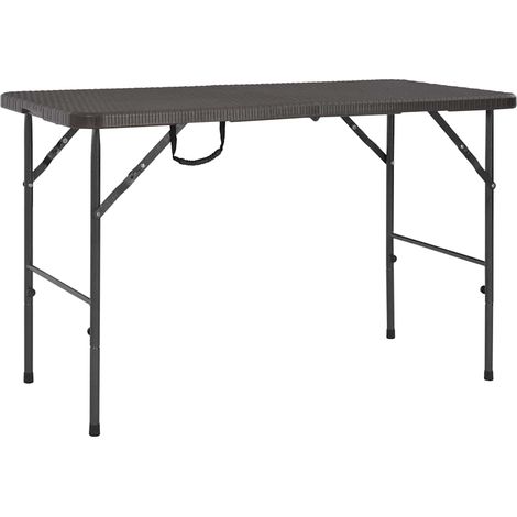 vidaXL Table de jardin pliante Marron 120x60x74cm PEHD Aspect de rotin (1/5)