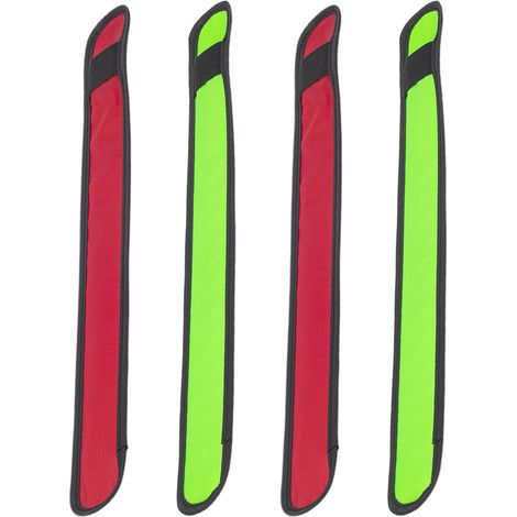 Bracelet Lumineux LED - Bande Réfléchissante pour Sécurité Nocturne - 3 Modes Clignotants - Pile Remplaçable - Pour Vélo Marche Course Camping Extérieur - Lot de 4 (1/5)