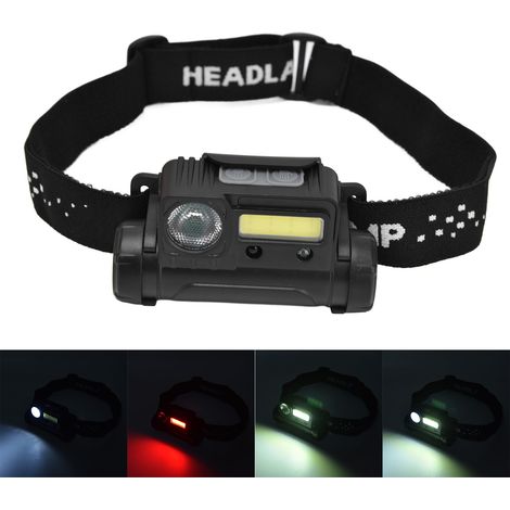 Multifunktions-Stirnlampe mit hoher Lichtstärke (LED + COB), intelligente Stirnlampe mit Bewegungssensor, USB-aufladbar, magnetische Mini-Arbeitsleuchte, verstellbares Lauflicht, Angellampe, Stirnlamp (1/5)