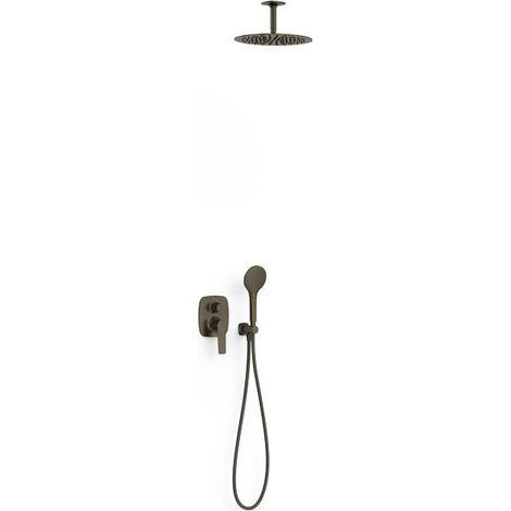 Kit mitigeur encastré 2 voies Rapid‑box pour douche Loft Noir bronze - TRES 22238003KMB