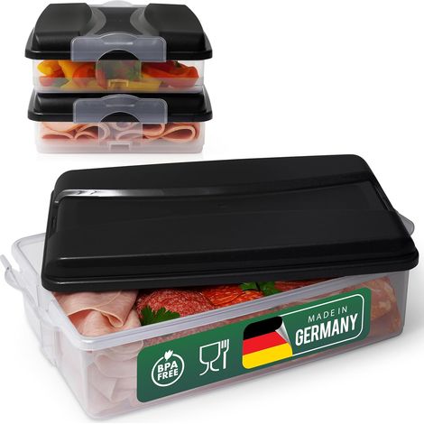 Boîtes de conservation alimentaire Novaliv (2x petites + 1x grandes + 3x couvercles), empilables pour réfrigérateur et congélateur, ensemble de boîtes