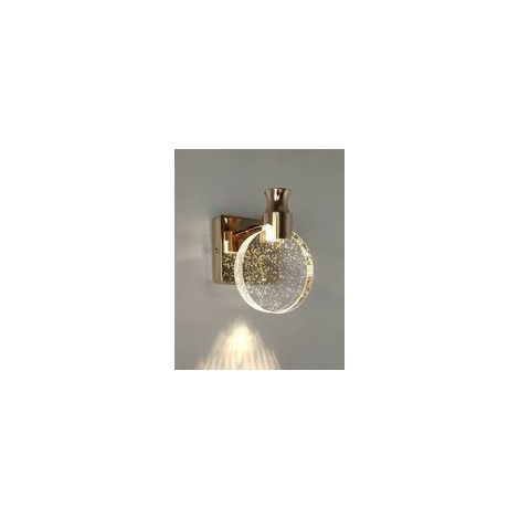 Snow-Crystal Wall Sconce, Luxury Nordic Style Indoor Wall Light, Creative Round Wall Lamp for Bedroom, Bedside, Living Room, Bathroom, Dresser, Corridor(Gold, Small) (1/5)