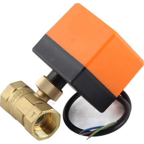 Vanne électrique à bille motorisée 2 voies en laiton G3/4" DN20, 12-24 V CC, pour la régulation de débit (1/5)