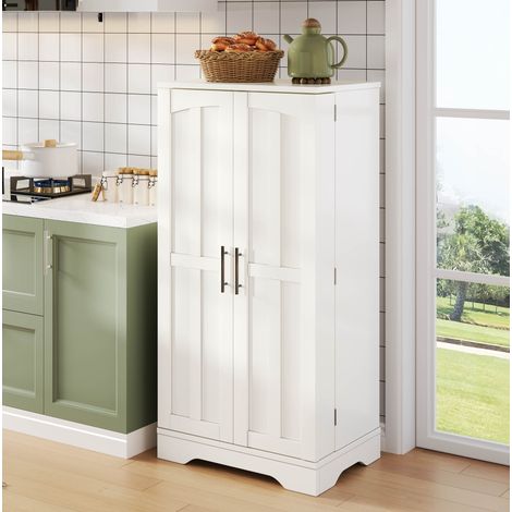 Credenza da cucina 60x40x120 cm in MDF bianco con spazio contenitivo FloraGrace (1/5)