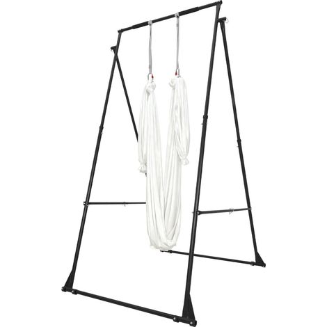 Aerial Yoga Gestell aus Stahl, bis 200 kg belastbar, inkl. 6m Yogatuch, höhen- und breitenverstellbar für Indoor und Outdoor Training. (1/5)
