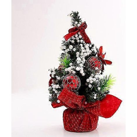 Sapin de Noël miniature de 20 cm avec boules décoratives. Décoration pour le jour de Noël. (1/5)