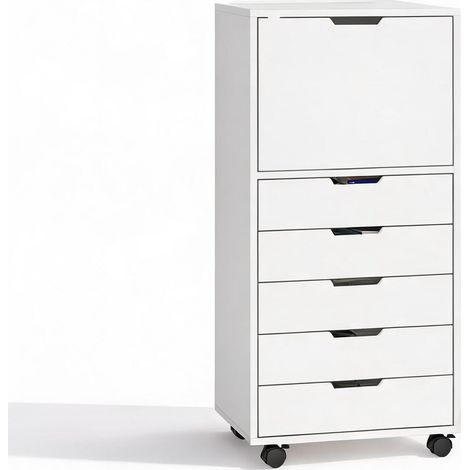 Meuble de rangement de bureau blanco 48 x 40 x 100 cm (1/5)