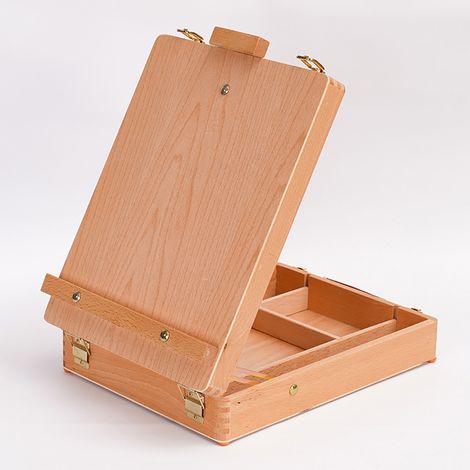Chevalet de table avec étui de transport compatible - Bois / chevalet de table / boîte à peinture / p (1/4)