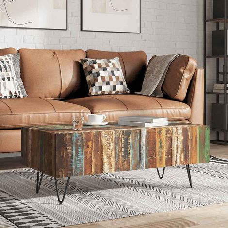 Table basse-Table Salon -Table d'appoint Bois massif de récupération 100x50x38 cm 253481 (1/5)