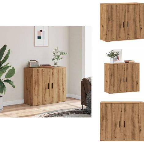 Sideboard Artisan-Eiche 80x33x70 cm Holzwerkstoff - Sideboard - Sideboards - Buffetschrank - Schrank (1/5)