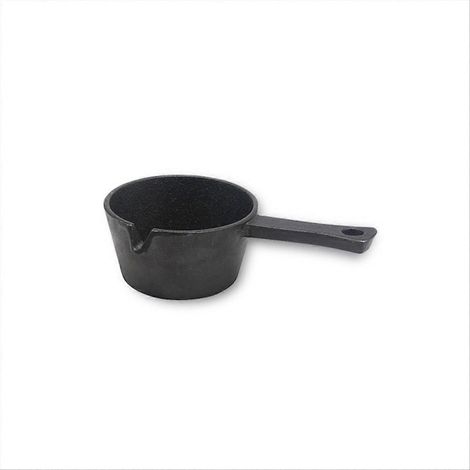 Mini poêle ronde en fonte pour trempette, idéale pour les barbecues et les pique-niques en plein air (9,5 cm). (1/5)