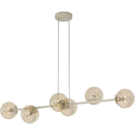 Lámpara colgante Odra Moca Ámbar (6 luces) (1/5)