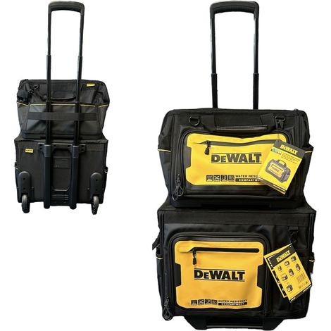 Dewalt Pro Rolling Wheeled Tool Bag Case Soft Storage Stackable + 16"" Tool Bag (1/5)