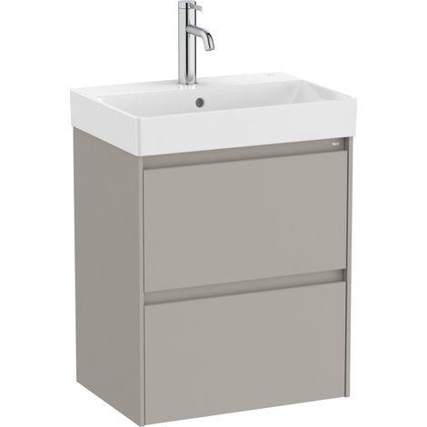 Unik pack gris meuble bas compact avec 2 tiroirs + lavabo ONA - ROCA Dimensions : 500x360x645 mm (1/2)