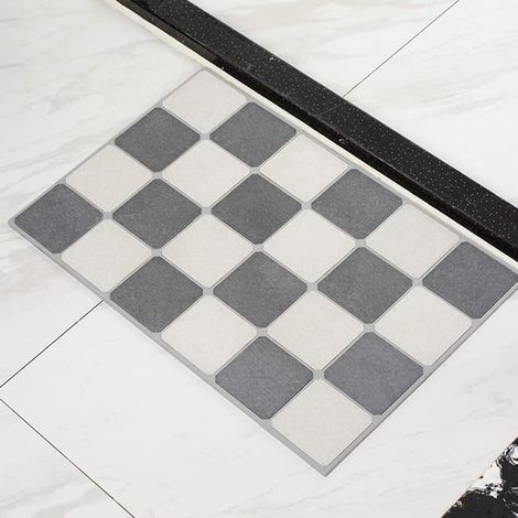 Tapis de salle de bain en pierre, tapis de salle de bain antidérapant, super absorbant, adapté à la baignoire (60x40cm) (1/4)