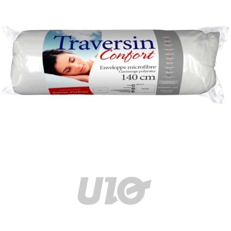 Traversin uni confort en polyester Blanc 140 cm