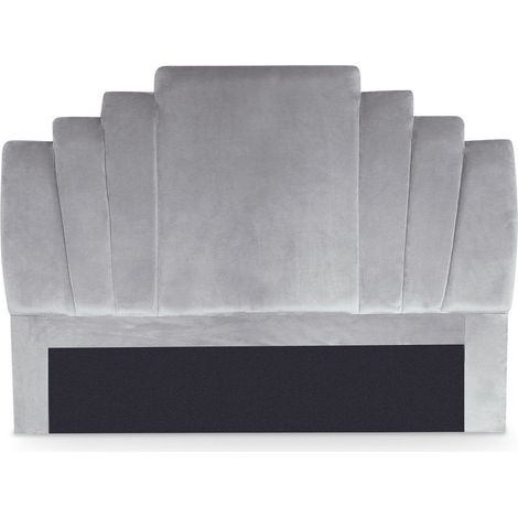 Tête de Lit en Velours "Renaya" 160cm Argent (1/5)
