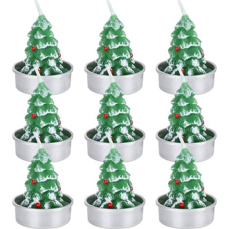 Lot de 3 mini bougies de Noël pour sapin, décoration romantique aux chandelles pour dîner aux chandelles