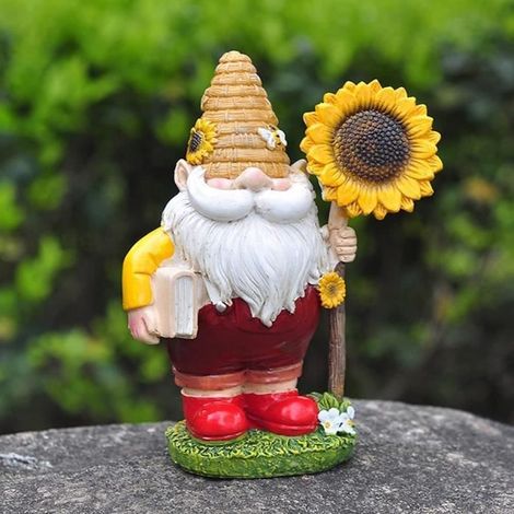 Statue de Jardin - Nain en Résine - Étanche - 15.5x6.5x12cm - Objets Décoratifs Extérieurs