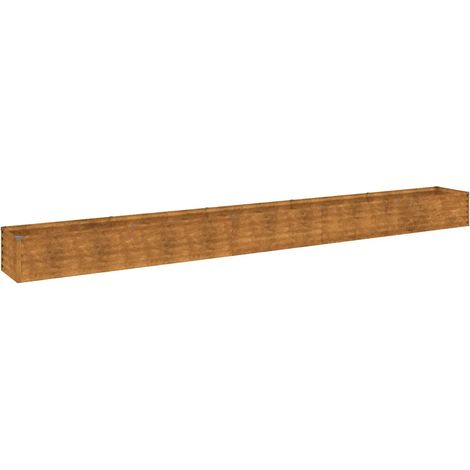 Jardinière surélevée décorative pour jardin balcon terrasse 482 x 50 x 36 cm avec support robuste en acier corten