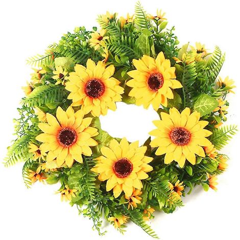 Couronne d'été décorative avec tournesols artificiels (1/5)